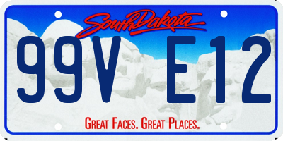 SD license plate 99VE12