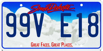 SD license plate 99VE18