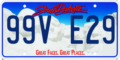 SD license plate 99VE29