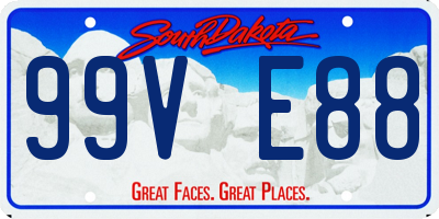 SD license plate 99VE88