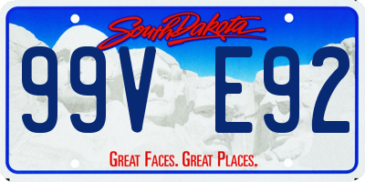 SD license plate 99VE92