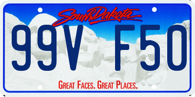 SD license plate 99VF50