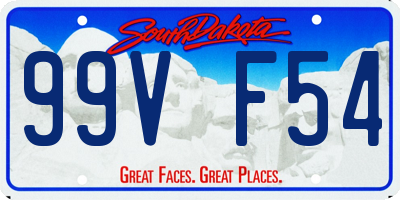 SD license plate 99VF54