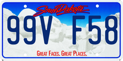 SD license plate 99VF58