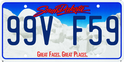 SD license plate 99VF59