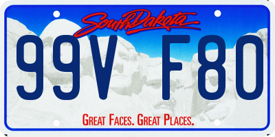 SD license plate 99VF80