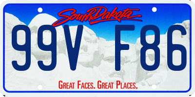 SD license plate 99VF86
