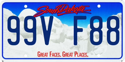 SD license plate 99VF88