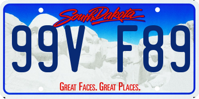 SD license plate 99VF89