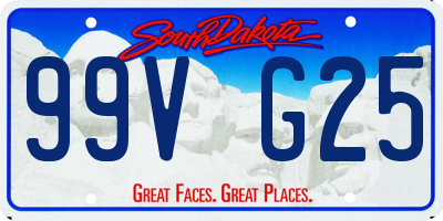 SD license plate 99VG25