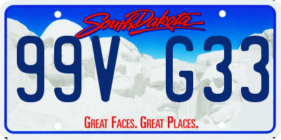 SD license plate 99VG33