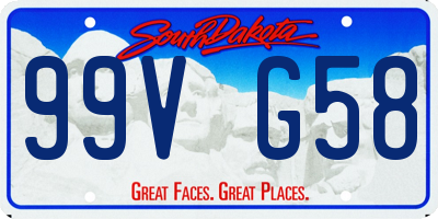 SD license plate 99VG58