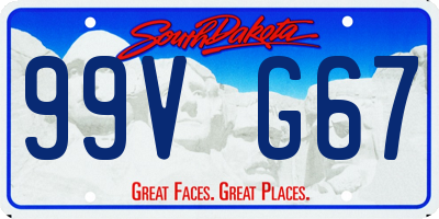 SD license plate 99VG67
