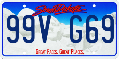 SD license plate 99VG69