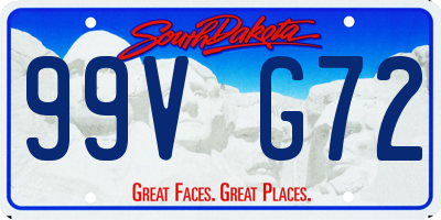 SD license plate 99VG72