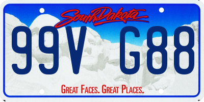 SD license plate 99VG88