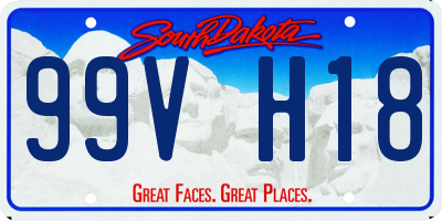 SD license plate 99VH18