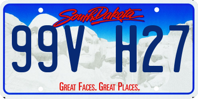 SD license plate 99VH27