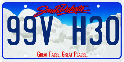 SD license plate 99VH30