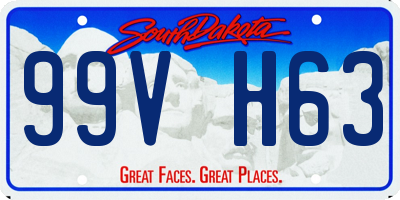 SD license plate 99VH63