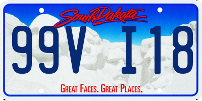 SD license plate 99VI18