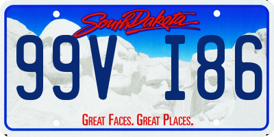 SD license plate 99VI86