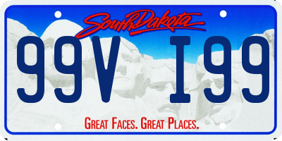 SD license plate 99VI99