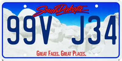 SD license plate 99VJ34