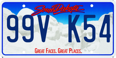 SD license plate 99VK54