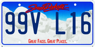 SD license plate 99VL16