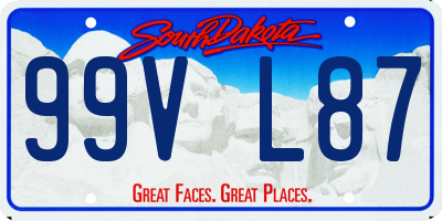 SD license plate 99VL87
