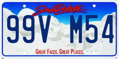 SD license plate 99VM54