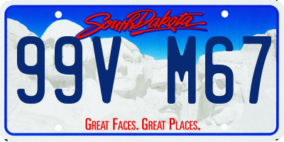 SD license plate 99VM67
