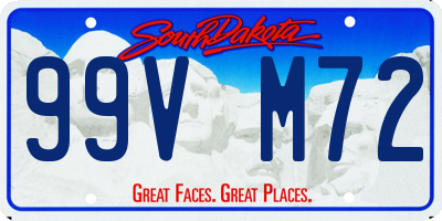 SD license plate 99VM72