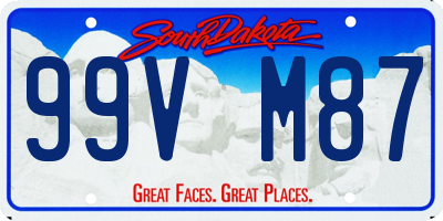 SD license plate 99VM87