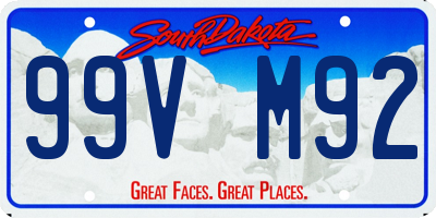 SD license plate 99VM92