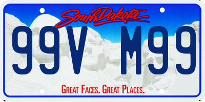 SD license plate 99VM99