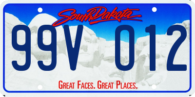 SD license plate 99VO12