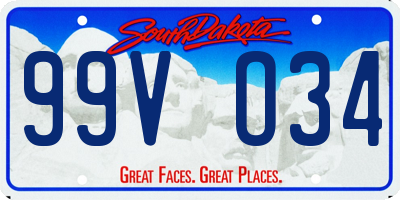 SD license plate 99VO34