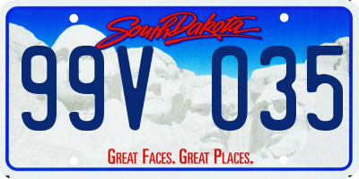 SD license plate 99VO35