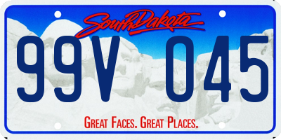 SD license plate 99VO45