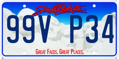 SD license plate 99VP34