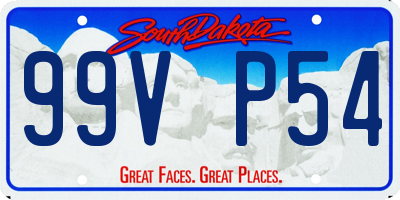 SD license plate 99VP54