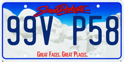 SD license plate 99VP58