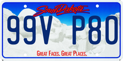 SD license plate 99VP80