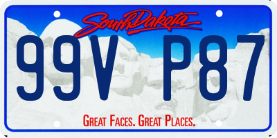 SD license plate 99VP87