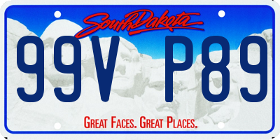 SD license plate 99VP89
