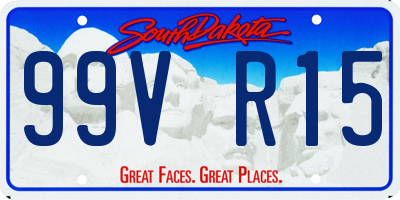 SD license plate 99VR15