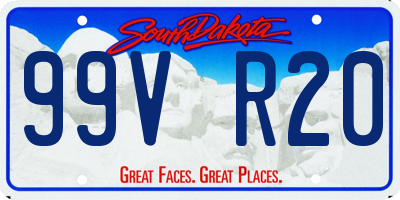 SD license plate 99VR20