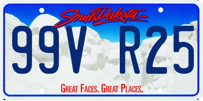SD license plate 99VR25